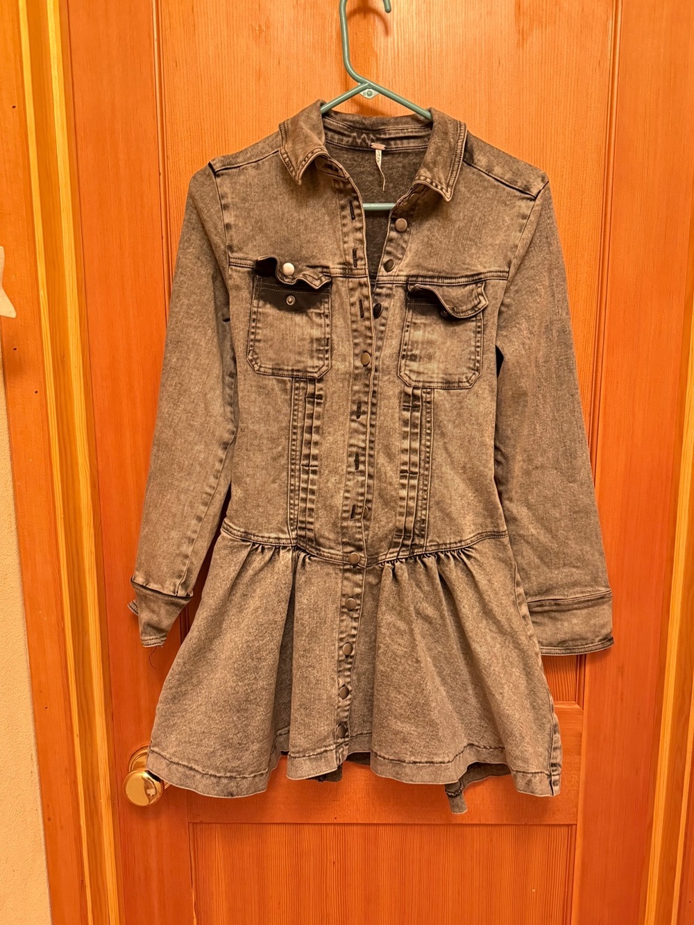 Free People Denim Button Down Mini Dress - Picture 4 of 9